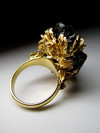 Золотое кольцо с кристаллами черного турмалина