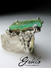 Кольцо с кристаллом зеленого берилла изумруда
