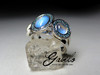 Золотое кольцо с лунными камнями и голубыми бриллиантами