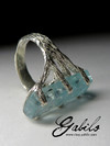 Серебряное кольцо с кристаллом аквамарина