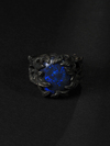 Серебряное кольцо Плюц с Черным Опалом