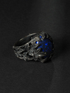 Серебряное кольцо Плюц с Черным Опалом
