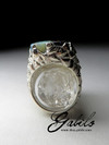 Крупное кольцо с болдер опалом в серебре