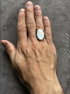 Кольцо с беломоритом лунным камнем