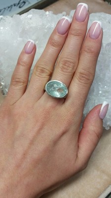 Мужское кольцо с аквамарином в серебре