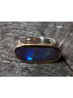 Крупное серебряное кольцо с Болдер Опалом