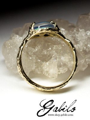 Золотое кольцо с опалом триплет