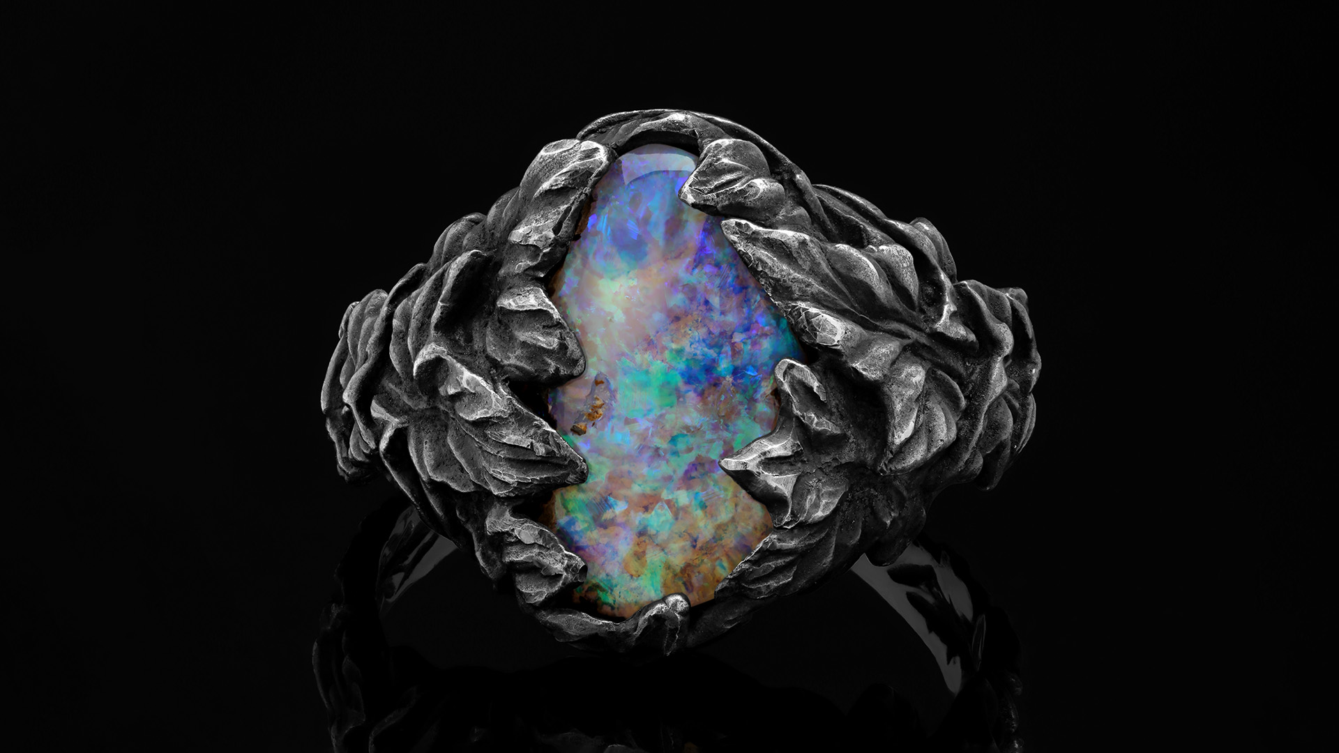 opal silver ring gabilo