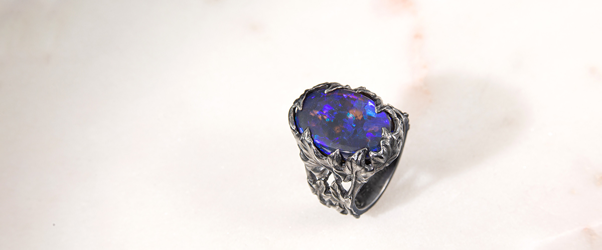Australian black opals jewelry Gabilo