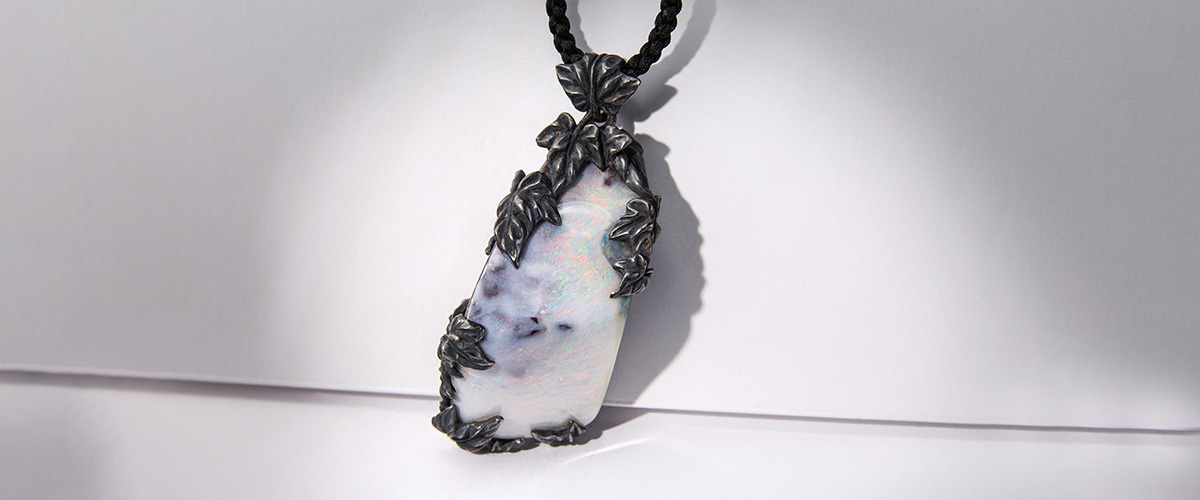 silver opal necklaces