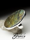 Серебряное кольцо с лабрадором спектролитом