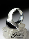Крупное серебряное кольцо с черным агатом