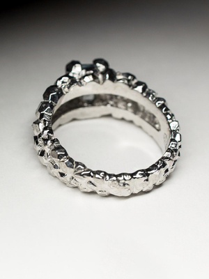 Серебряное кольцо с аквамарином с сертификатом МГУ