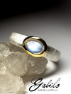 Кольцо с лунным камнем в серебре с сертификатом