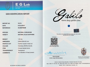 Найдем похожий Сапфир из Кашмира - Royal Blue 1.53 карата сертификаты GIA, МГУ и EG Lab