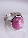 Серебряное кольцо с крупным звездчатым рубином