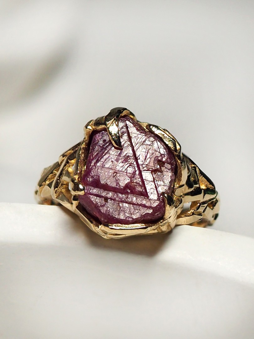ruby crystal gold ring