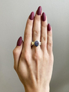 Серебряное кольцо с темным опалом