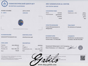 Яркий черный опал 1.71 карат с сертификатом МГУ