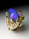 Золотое кольцо с австралийским Neon Опалом