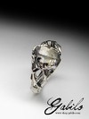 Серебряное кольцо с кристаллом сапфира с сертификатом МГУ