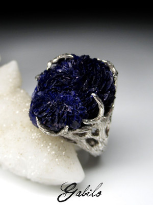 Серебряное кольцо с азуритом