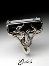 Серебряное кольцо с кристаллом чёрного турмалина