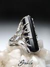 Золотое кольцо с кристаллом чёрного турмалина