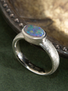 Серебряное кольцо с Чёрным Опалом