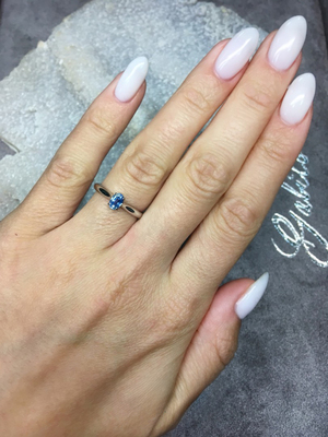 Золотое кольцо с сапфиром Pastel Blue с сертификатом