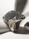 Крупное серебряное кольцо с горным хрусталем