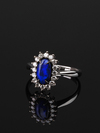 Кольцо с чёрным опалом и бриллиантами
