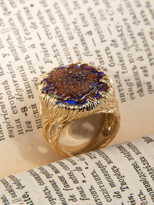 Золотое кольцо с Болдер Опалом