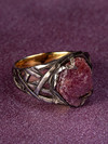 Кольцо с кристаллом Рубина в патинированном серебре