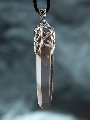 Серебряная подвеска с кристаллом цитрина