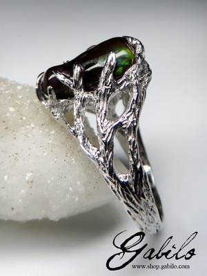 Серебряное кольцо с огненным агатом