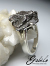 Кольцо с метеоритом серебряное