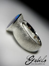 Кольцо с темным опалом в серебре