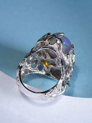 Серебряное кольцо с австралийский Неон Опалом