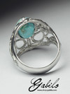 Сертифицированное серебряное кольцо с бирюзой в стиле Ар Нуво