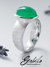 Кольцо с хризопразом в серебре