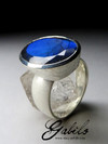 Серебряное матовое кольцо с лабрадором