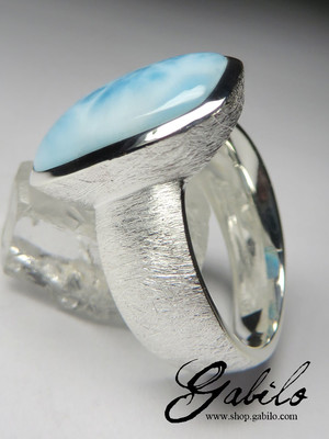 Кольцо с ларимаром в серебре