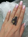 Серебряное кольцо с кристаллами аметиста