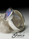 Серебряное кольцо с черным опалом