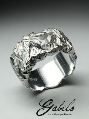 Серебряное кольцо с аквамарином с сертификатом МГУ