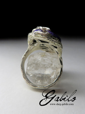 Кольцо с чароитом в серебре