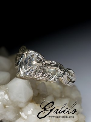 Серебряное кольцо с херкимер даймондом