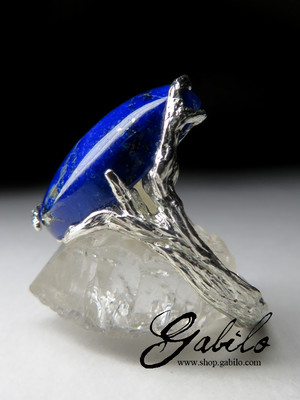 Кольцо с лазуритом в серебре