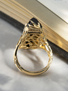 Золотое кольцо с кристаллом Черного Турмалина
